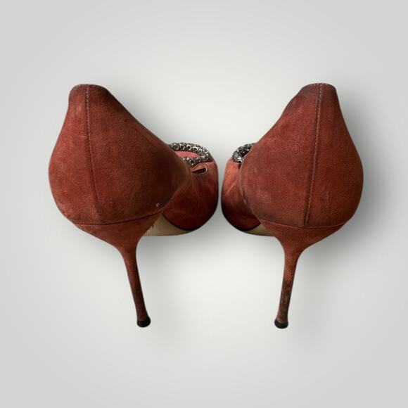 GUCCI Pink DIONYSUS Jeweled Tiger Heels Pumps Shoes sz40 - Picture 2 of 16